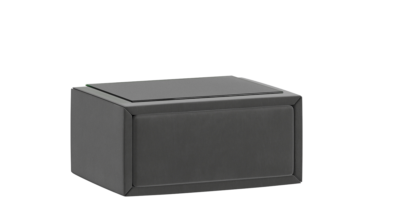 Элис тип 2 Тумба прикроватная со стеклом Велюр Графит