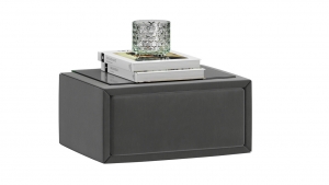 Элис тип 2 Тумба прикроватная со стеклом Велюр Графит