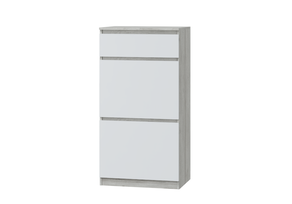 Тумба с дверками и ящиком Лори, дуб серый