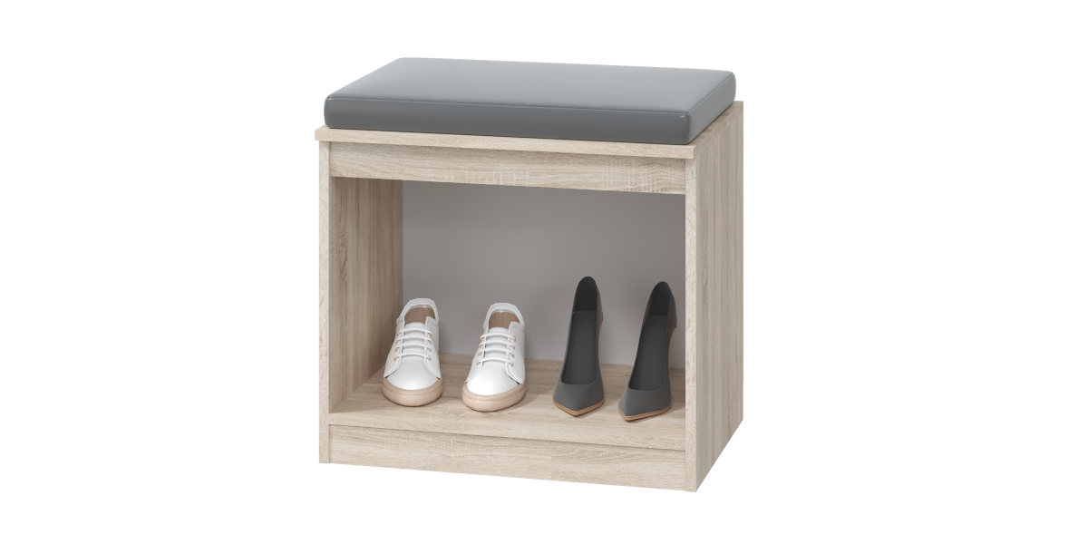 Тумба с мягким сиденьем Лори, дуб сонома