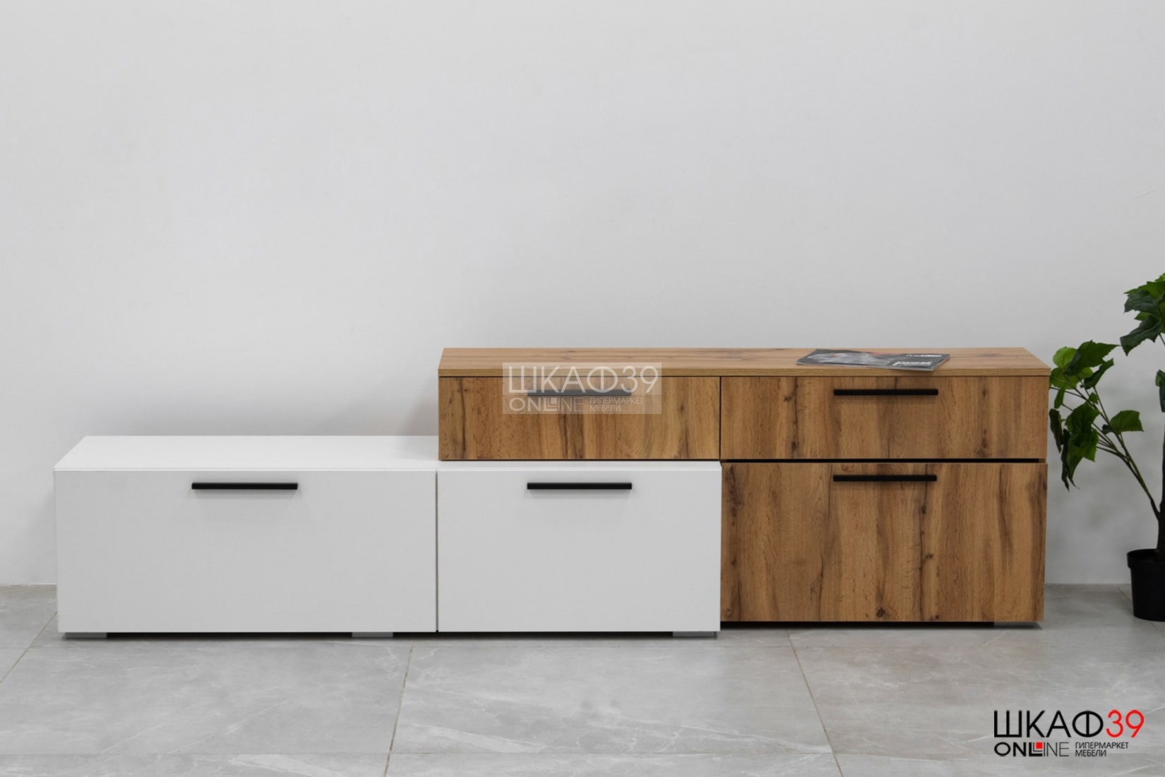 Альберо Тумба ТВ белый/дуб вотан