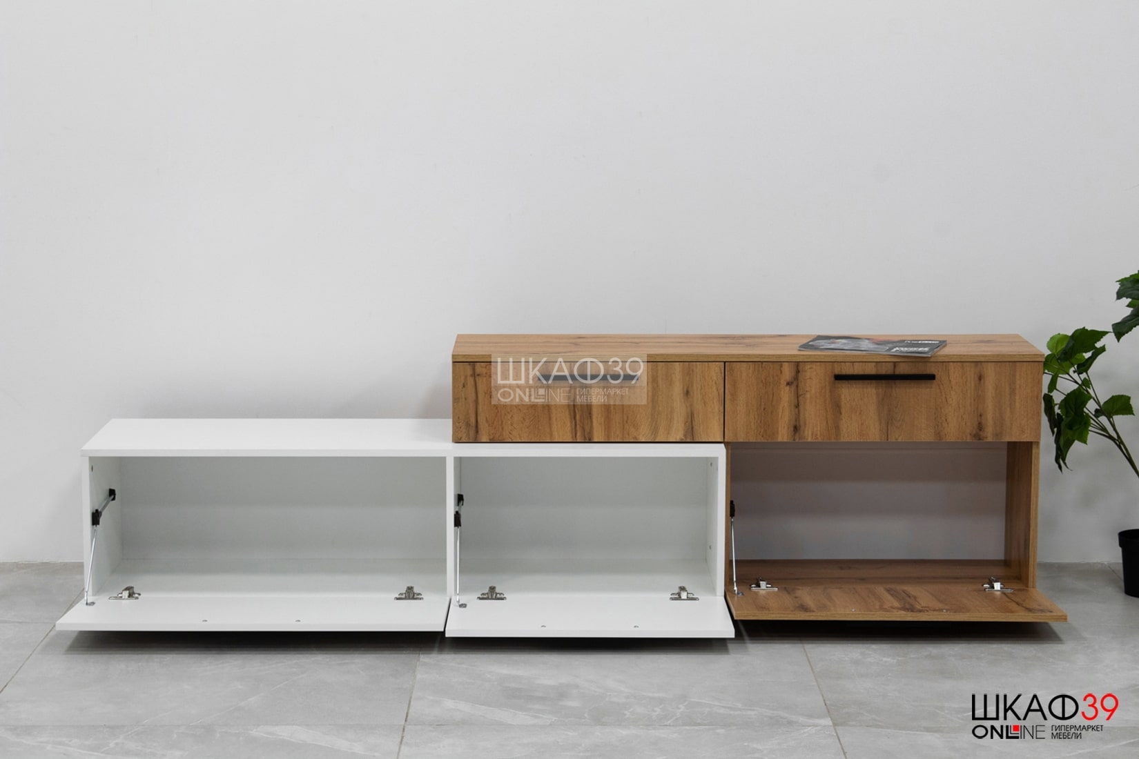 Альберо Тумба ТВ белый/дуб вотан