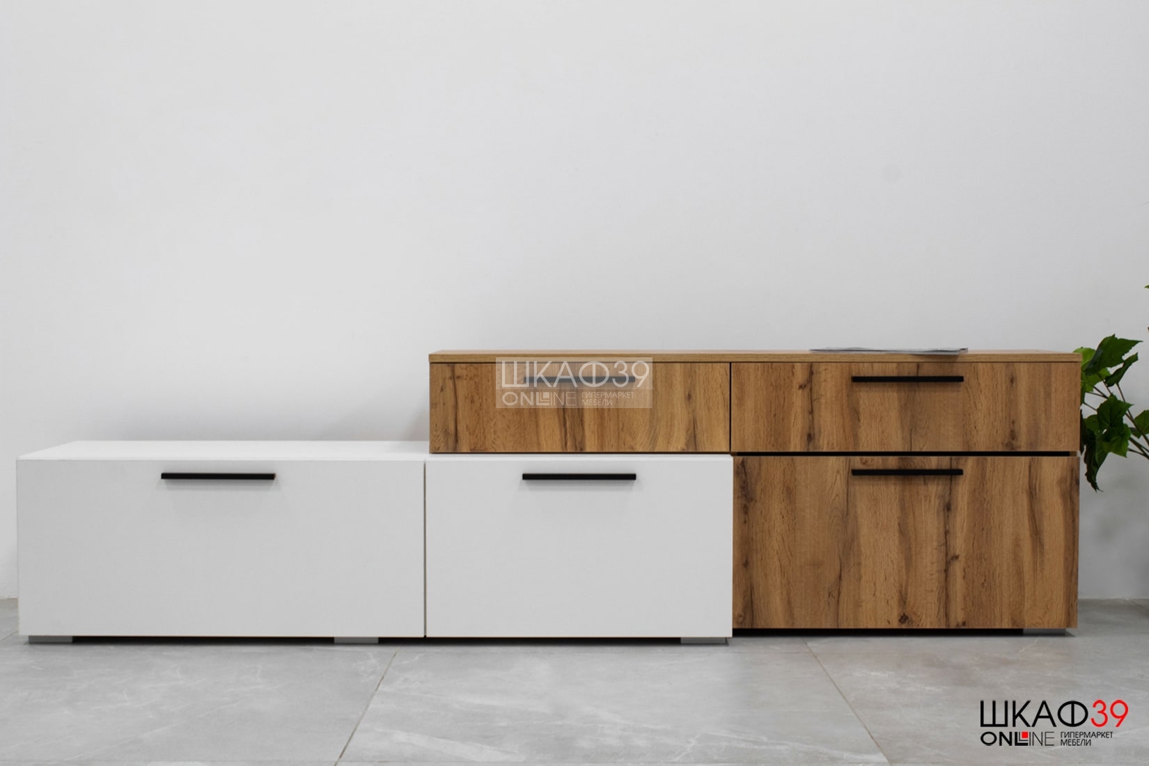 Альберо Тумба ТВ белый/дуб вотан