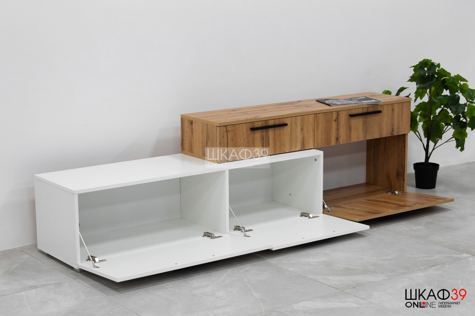 Альберо Тумба ТВ белый/дуб вотан