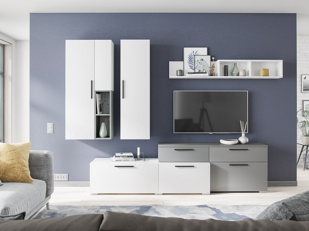 Альберо Стенка Белый/Графит серый