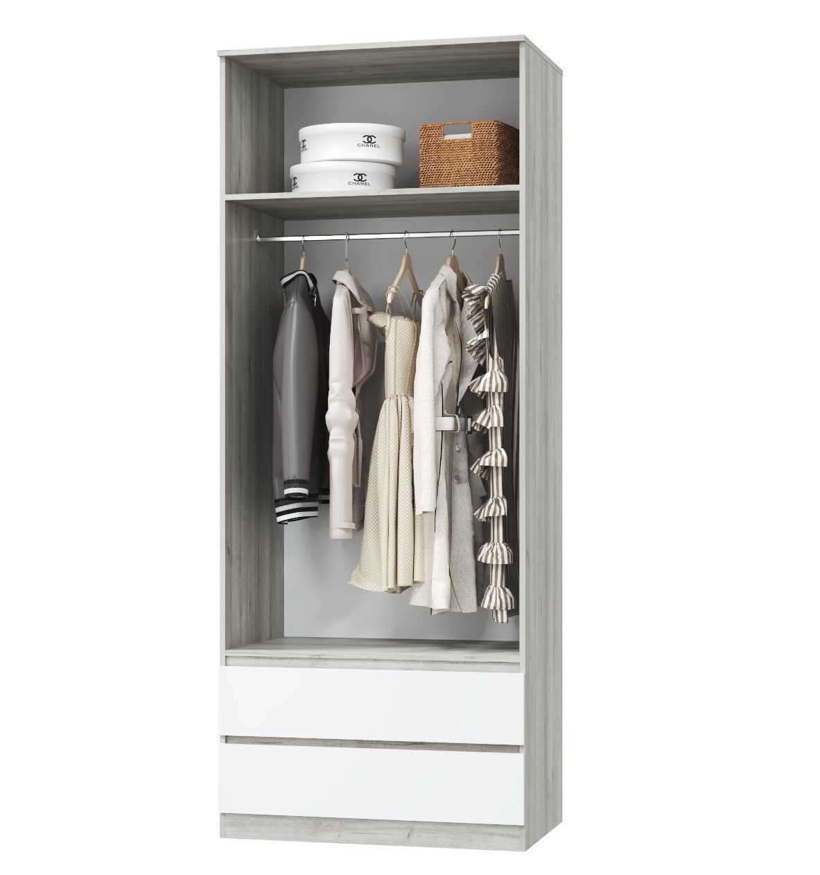 Шкаф двухдверный Лори, дуб серый