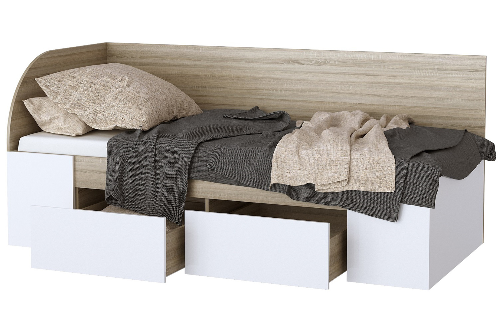 Беатрис КР900 Кровать 90 Сонома/Белый