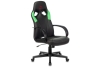 Бюрократ ZOMBIE RUNNER Кресло игровое черный/зеленый эко.кожа