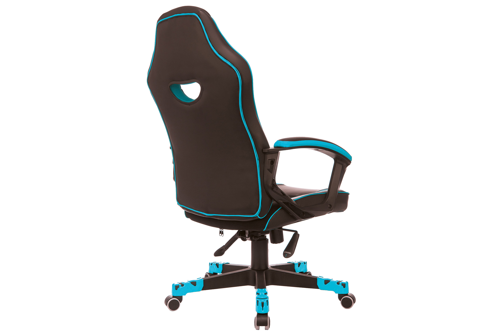 Бюрократ Zombie VIKING Game 16 Кресло игровое черный/голубой текстиль/экокожа