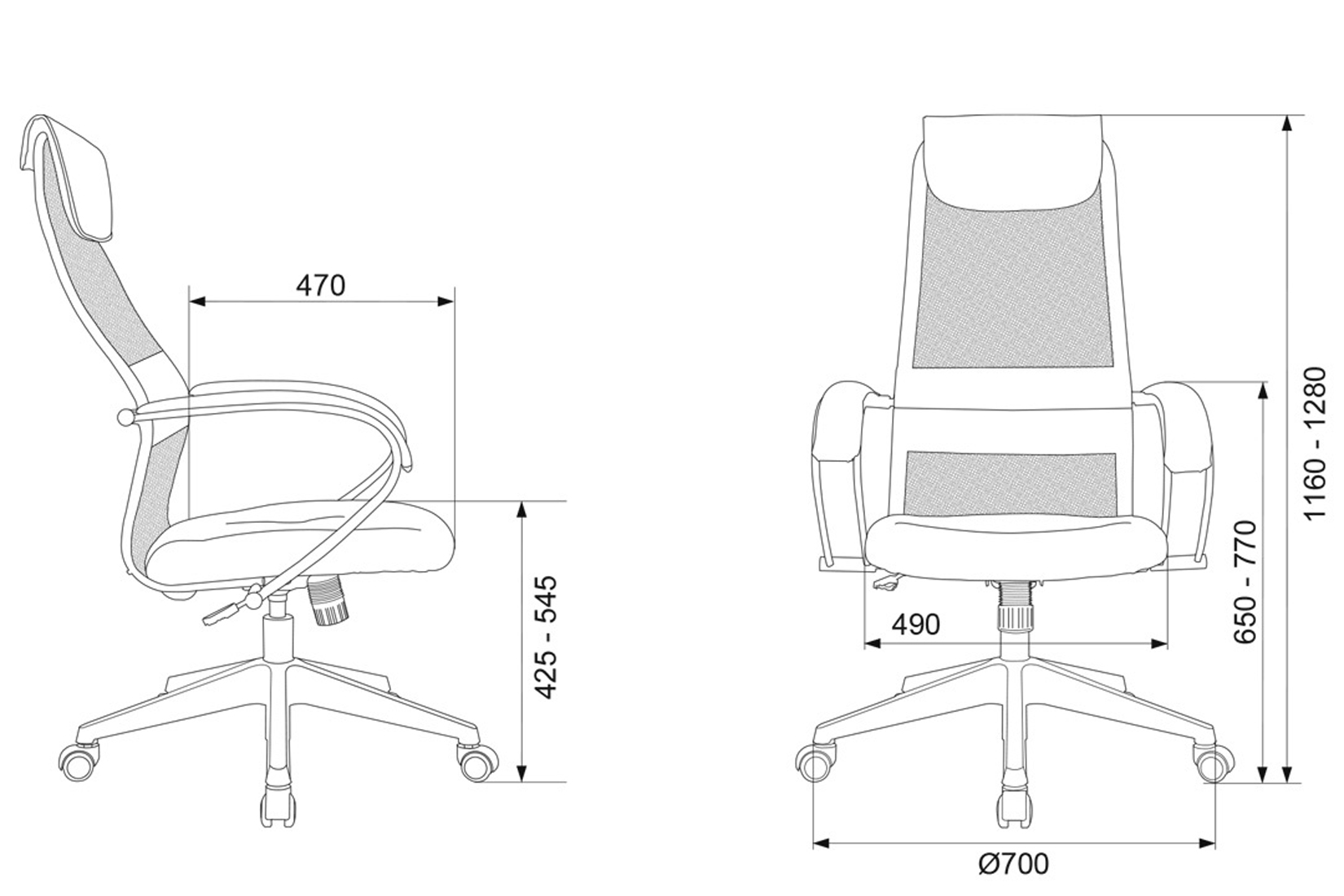Бюрократ CH-607/BLACK Кресло руководителя спинка сетка черный TW-01 сиденье черный TW-11
