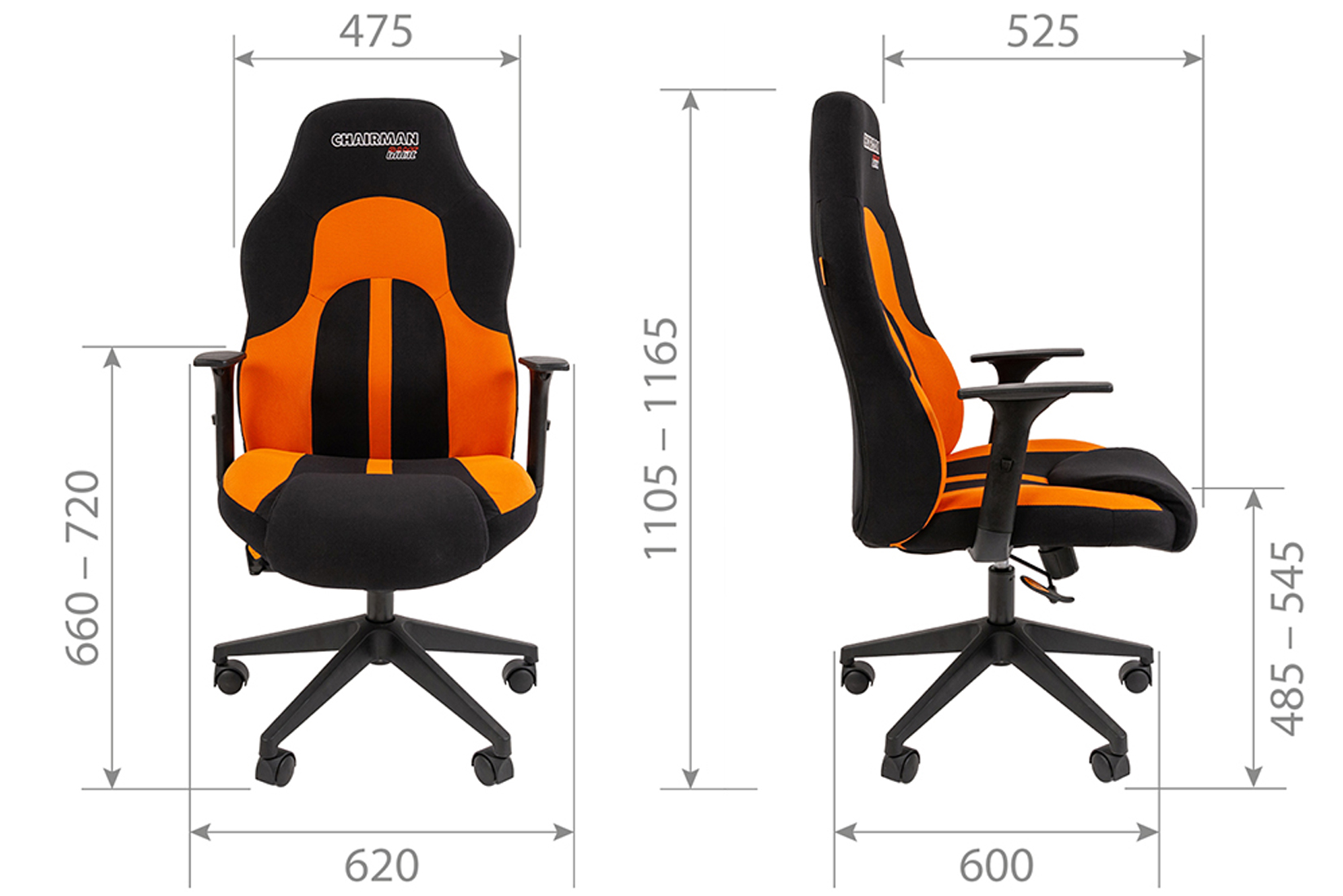 Chairman game 11 Офисное кресло Ткань черный/серый