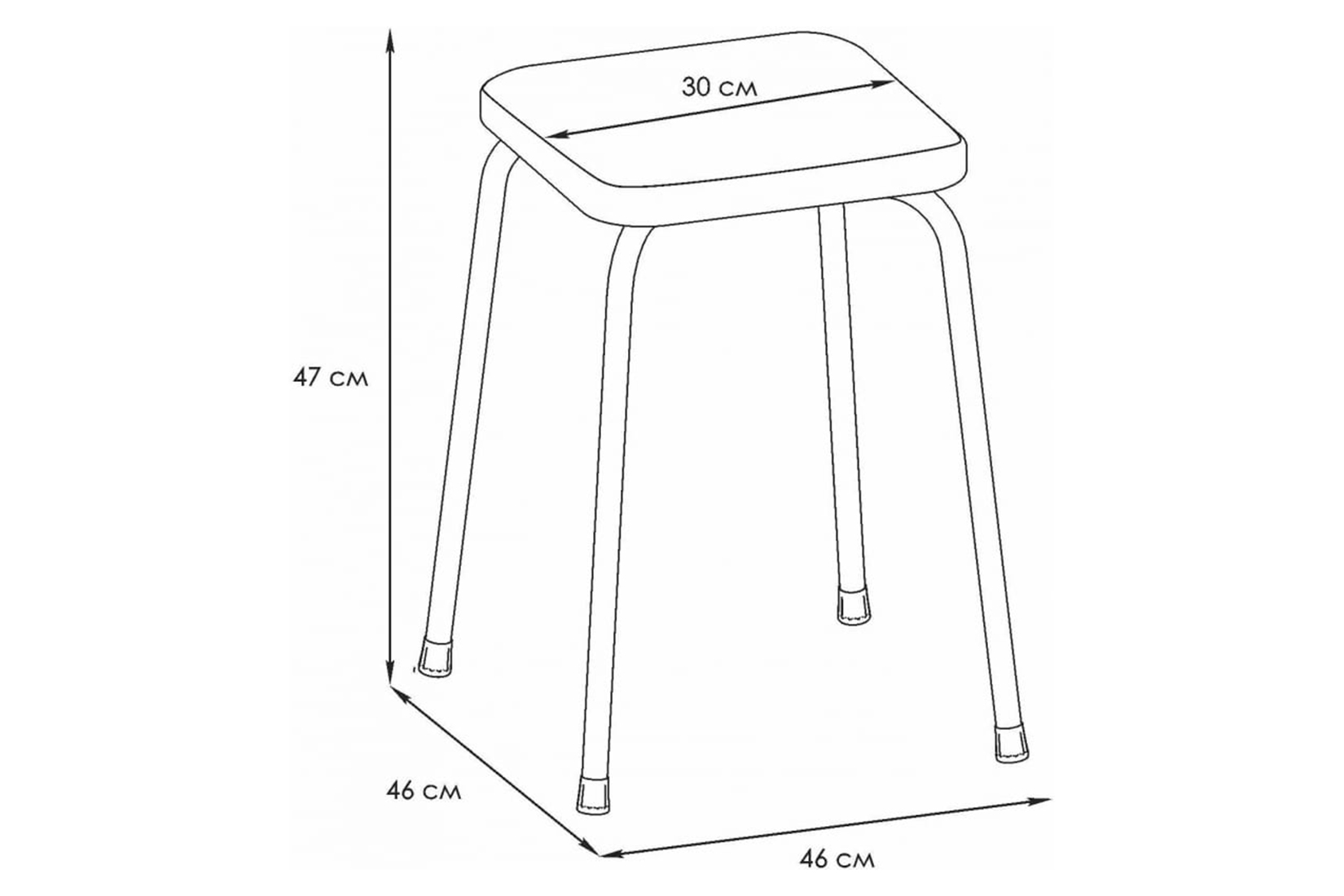 Табурет квадратный Пенёк лёгкий 184 (Серый)