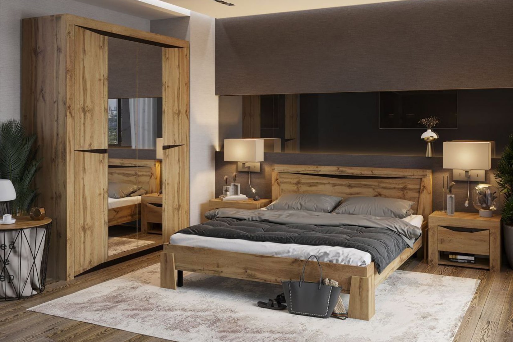 Паола ШК 703 Шкаф 4-х дв.  Дуб крафт золотой