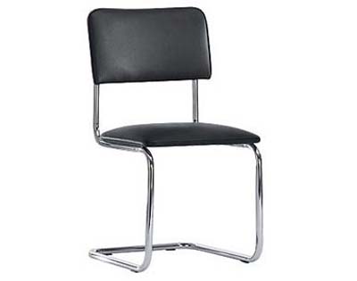 Сильвия Стул экокожа черная/каркас хром