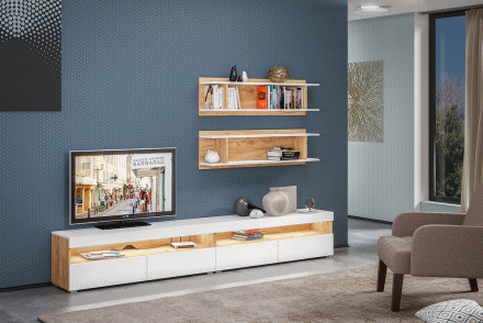 Альба Комплектация № 2 Дуб крафт золотой/белый премиум