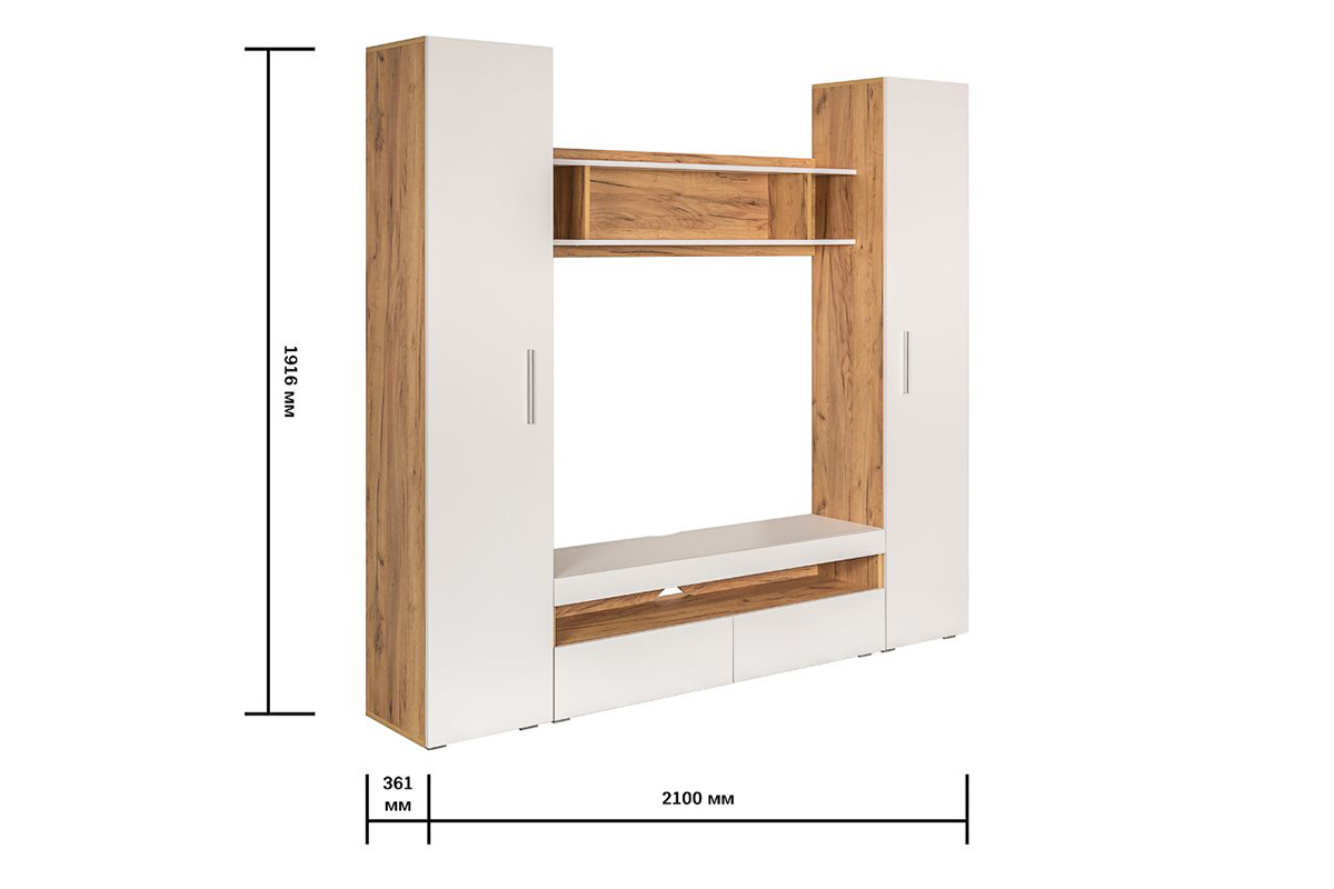 Альба Комплектация № 1 Дуб крафт золотой/белый премиум