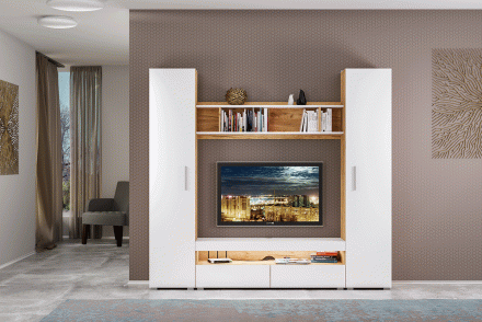 Альба Комплектация № 1 Дуб крафт золотой/белый премиум