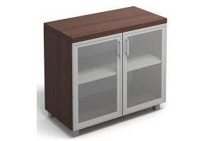 PREMIER Шкаф <227>PM L90xH78xS45 Дуб чёрный/Алюминий