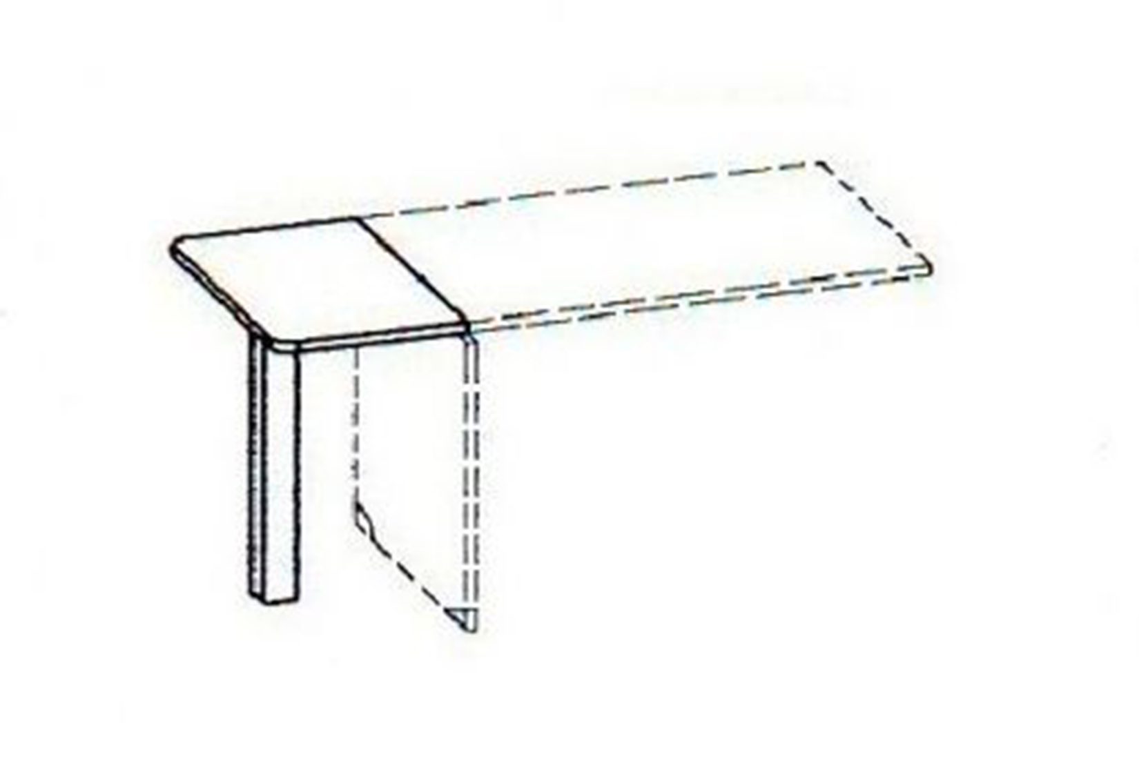 Стол-сегмент с подпоркой<215(80)>PZ/Light L45xH75xS80