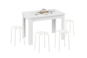 Промо тип 4 / MARIUS Стол и 4 стула Белый