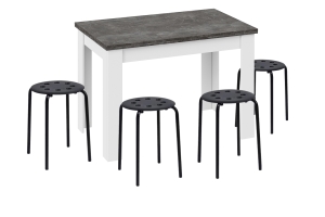 Промо тип 4 / MARIUS Стол и 4 стула Черный
