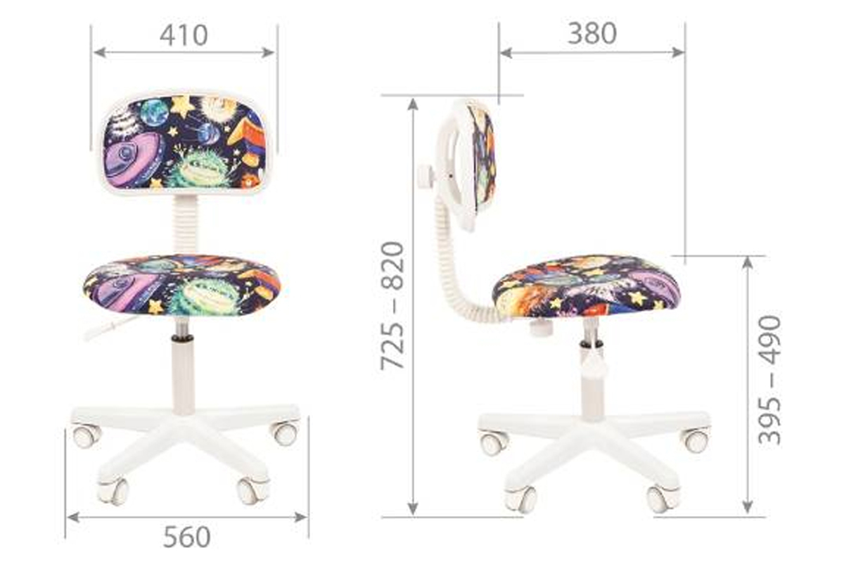 Сhairman kids 101 Кресло Ткань нло/белый пластик