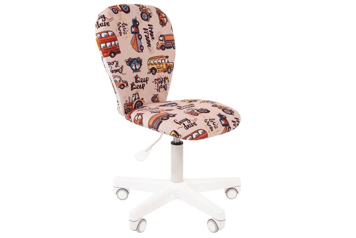 Сhairman kids 105 Кресло  Ткань автобус (белый пластик) 